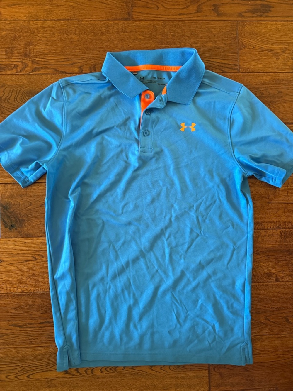 Under Armour Light Blue Polo with Orange Trim